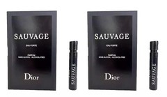 Dior Sauvage Eau Forte Parfum Alcohol Free Sample Spray Vials 1ml/.03oz Lot of 2