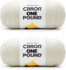 Caron One Pound off White Yarn – 2 Pack of 454G/16Oz – Acrylic – 4 Medium (Worst