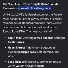 V.V. Love Purple Rose Eau de Parfum Spray for Women 3.4 fl oz / 100 ML