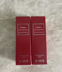 2 Cartier Declaration Eau de Toilette Sample Spray 2ml NIB 2x