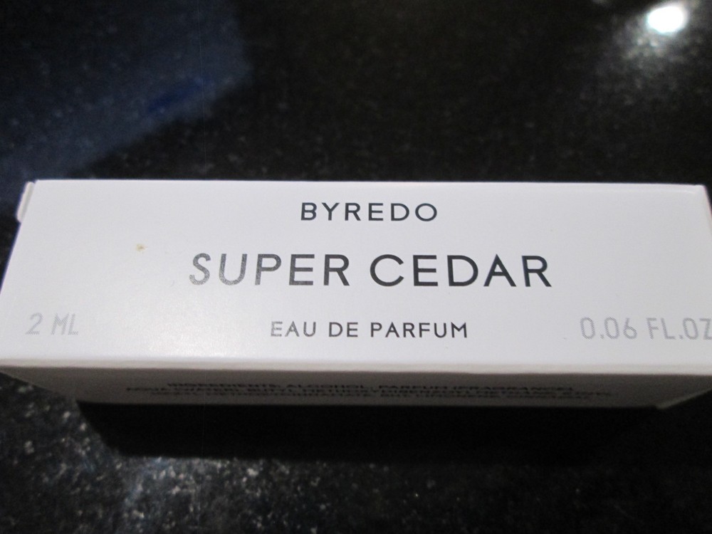 Byredo SUPER CEDAR eau de parfum Sample.06oz/2ml New in Box Unique