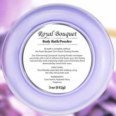 2 Pack Talc Free Body Powder for Women with Puff Rose Bouquet 5oz