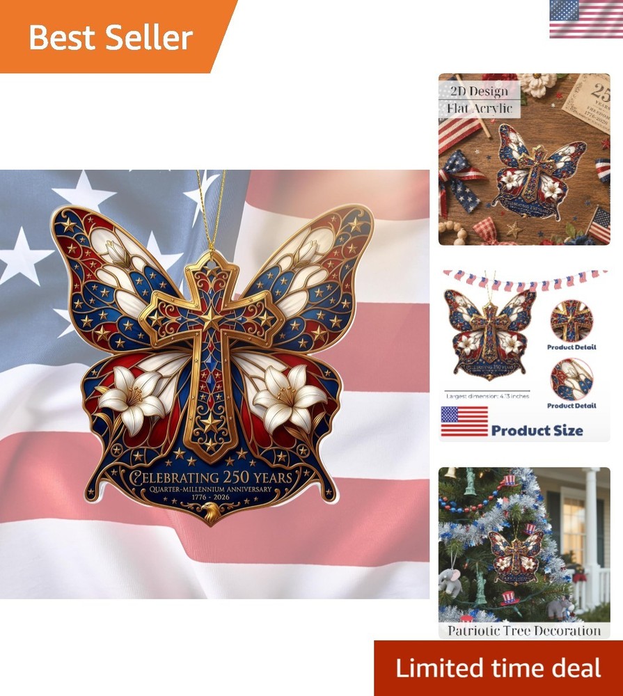 2D Flat Acrylic Butterfly Cross – Commemorative Christian Gift Set for Women