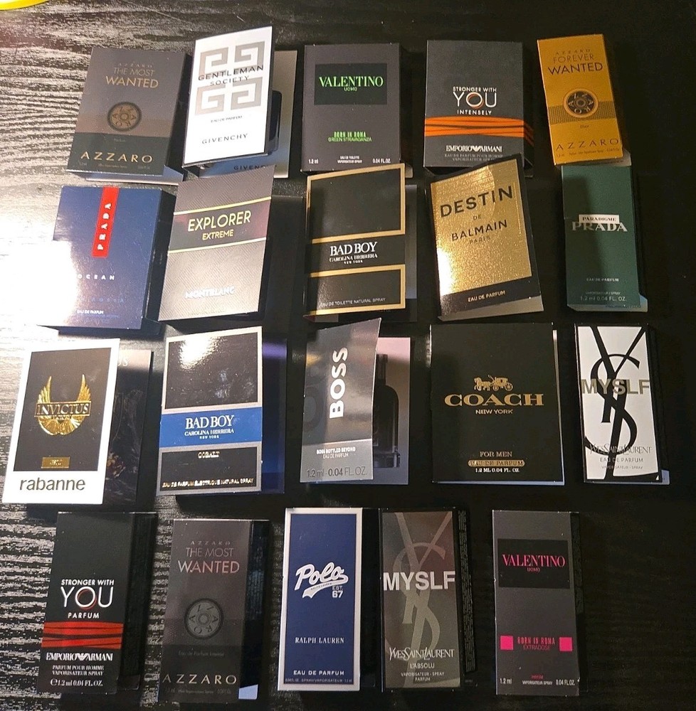 20 Pc Men’s Fragrance Sampler Set High End As Shown No Duplicates Free Ship