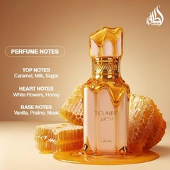 Lattafa Eclaire – Vanilla, Caramel, Sweet, 3.4 Fl Oz (Pack of 1),