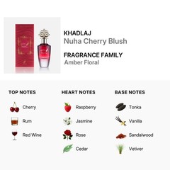Khadlaj Nuha Cherry Blush Eau de Parfum Spray 3.4 fl oz Cherry Rum Regular