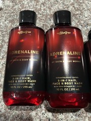 4 Bath & Body Works Men’s Shop Adrenaline 2 Body Wash & 2 Body Spray New