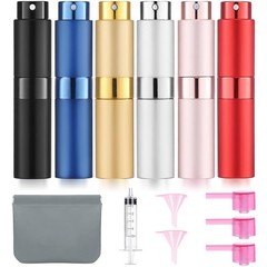 DPLASKA 6 Pack 8ML Empty Perfume Atomizer Cologne Travel Spray 6 Colors-A