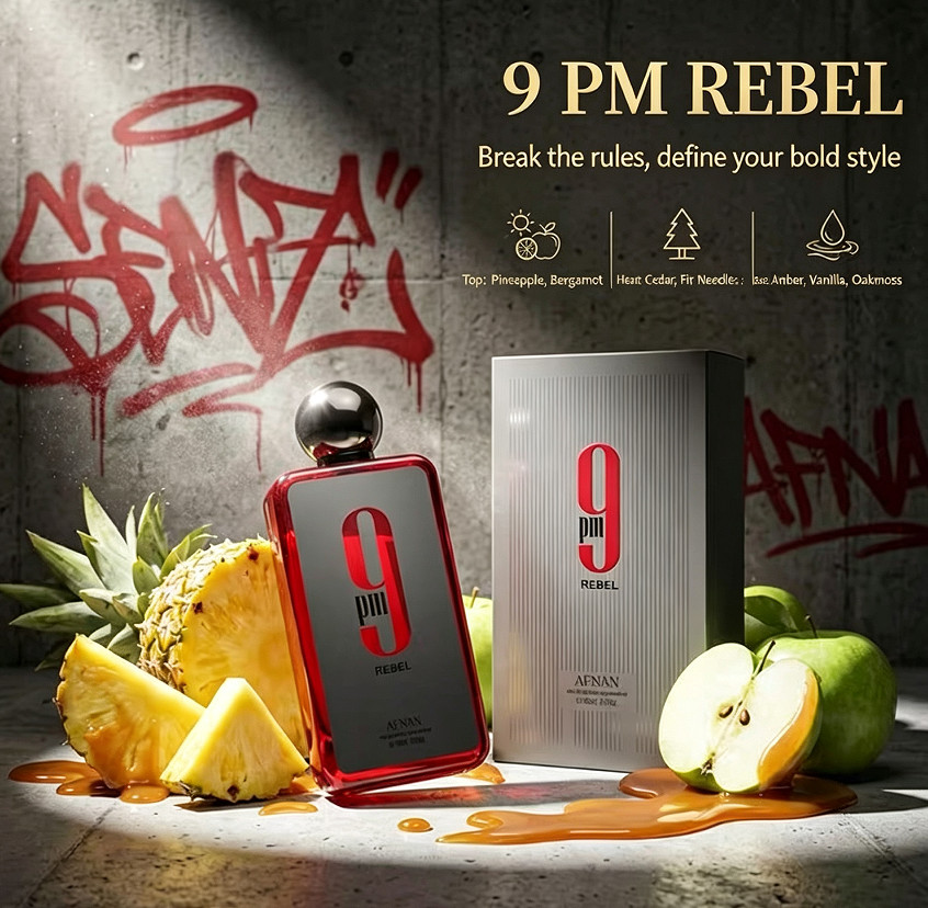 9 PM Rebel Neutral perfume 100ml fruity amber wood tone