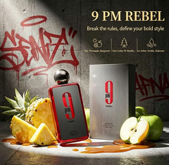 9 PM Rebel Neutral perfume 100ml fruity amber wood tone