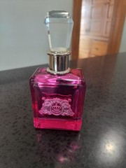 Viva La Juicy Noir Pink Perfume Bottle Acrylic Diamond Top EMPTY Bottle