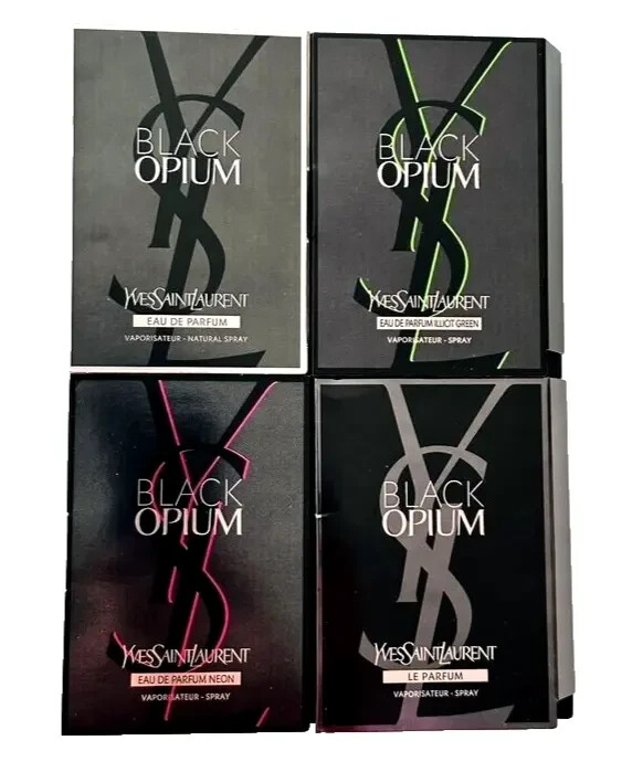 YSL Black Opium Neon+Illicit Green +Le Parfum+ EDP Sample Sprays 0.04oz 1.2ml ea