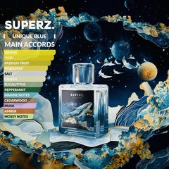 UNIQUE BLUE BY SUPERZ BUDAPEST 50ML/1.7OZ PARFUM. USA SELLER