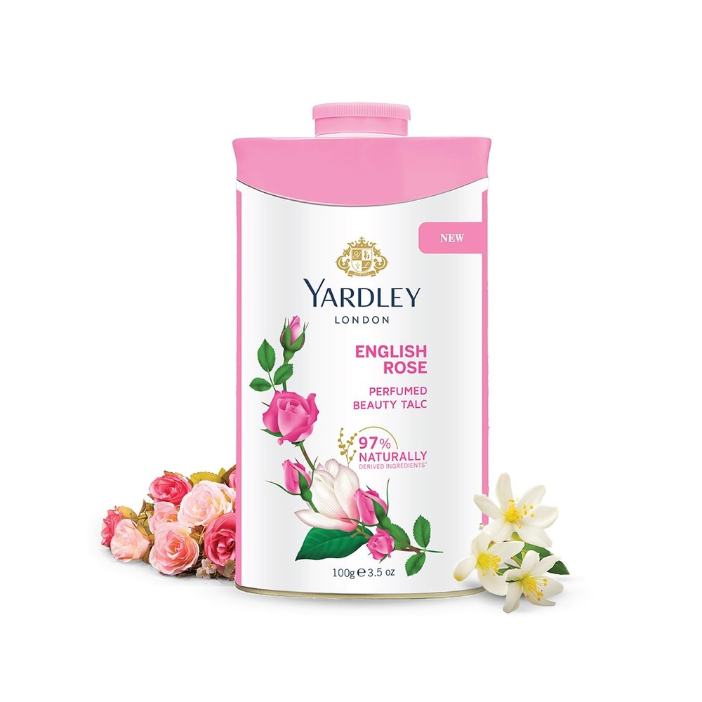 Yardley London English Rose Perfumed Deodorizing Talc 3.5 Ounce (Pack of 1)
