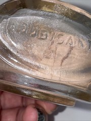 Vintage HOUBIGANT CHANTILLY Scented Body Powder Sachet Glass Jar 1/2 Full