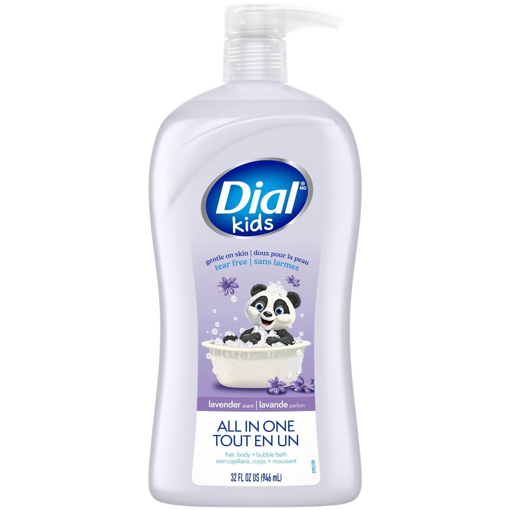 Dial Kids All-in-1 Body + Hair + Bubble Bath, Lavender 32 Fl Oz (Pack of 1)