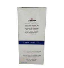 Cremo Cologne Spray for Men Citrus & Mint Leaf 3.4 fl oz Eau De Toilette Sealed