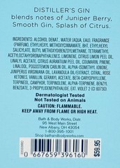 NEW BATH & BODY WORKS DISTILLER’S GIN MEN’S COLLECTION COLOGNE SPRAY MIST 3.4 OZ