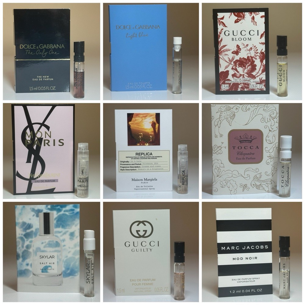 Perfume samples Set. Lot of 9 Units Travel Size. Fagance Designer.