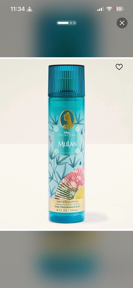Bath & Body Works Disney Princess Mulan Fragrance Mist Spray, 8 fl oz