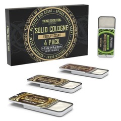 Men’s Cologne 4Pack Spiced Vanilla, Sweet Tobacco, Oud, Bergamot Wax Balm
