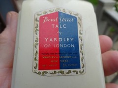 Vintage Bond Street Talc Powder By Yardley of London 3 1/2 oz Deco Glass