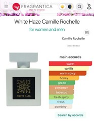 Camille Rochelle Privee White Haze EDP 3.4oz 100ml Tobacco Vanille NIB Free Ship