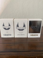 rabanne Invictus Lot of Three Fragrances. 3.4 fl oz Regular Size