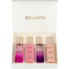 Bellavita Luxury Women’s Perfume Gift Set with Rose, 0.7 Fl Oz (Pack of 4)