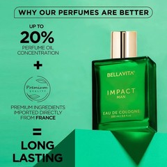 Bellavita Luxury IMPACT MAN Eau De Cologne Perfume Ideal for Gift – Free US Ship