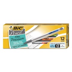 BIC Xtra-Precision Mechanical Pencil, 0.5 12 Count (Pack of 1), Black, Clear