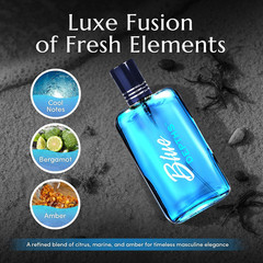 Blue Depths Eau De Toilette Fragrance Spray – 3.4 Fl Oz. Fresh Aquatic Cologne f