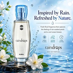 Ajmal Raindrops Eau De Parfum for Women 50ml Long Lasting Floral Fruity Spray