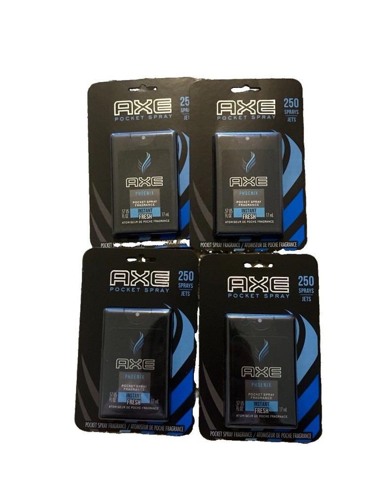 Axe Phoenix Pocket Spray Fragrance Men’s 0.57 oz Travel Size 4 PACK discontinued