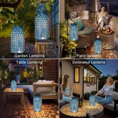 Peacock Solar Lanterns Outdoor Waterproof Yard Decor, 2Pack