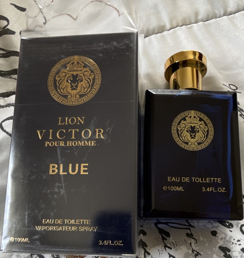 Lion Victor Pour Homme Blue Eau de Toilette Spray, 3.4 fl oz Regular Size