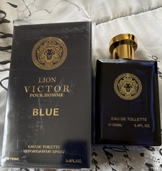 Lion Victor Pour Homme Blue Eau de Toilette Spray, 3.4 fl oz Regular Size