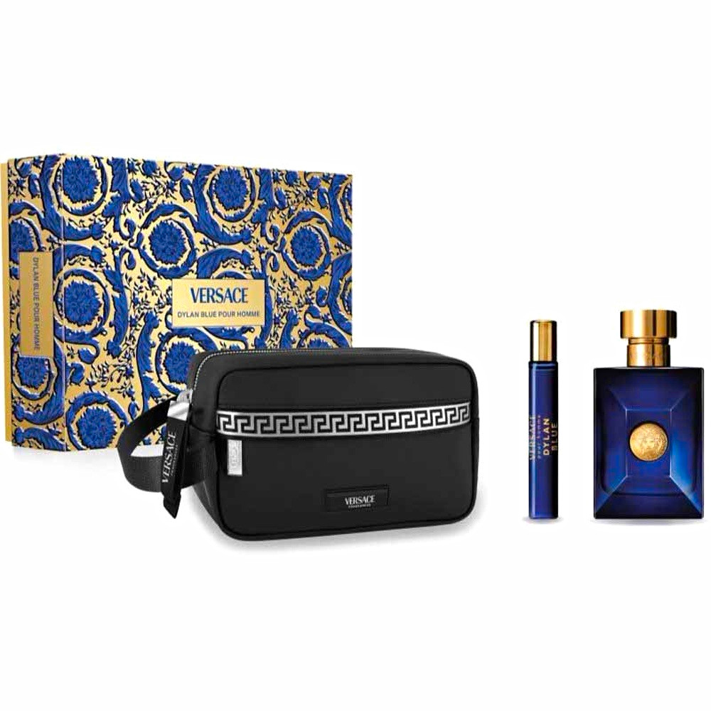 Versace Dylan Blue Pour Homme Gift Set 3.4 fl oz, Travel bag RETAIL $170