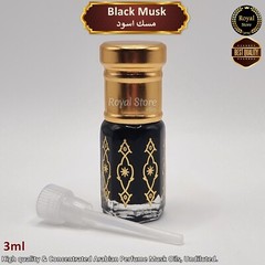 4x Arabic Perfume Oil Black Musk 3ml Saffron, Almas, Royal tahara مسك أسود OFEER
