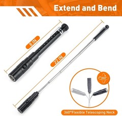Gifts for Him, Rechargeable Magnetic Pickup Tool, Telescoping Magnetic Flashl…