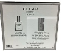 Clean For Men Classic Eau De Toilette 2.14oz Spray & Deodorant 2.6oz.