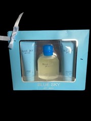Blue Sky Gift Set for Men-Cologne Spray 3.8 oz + Body Lotion + Shower Gel
