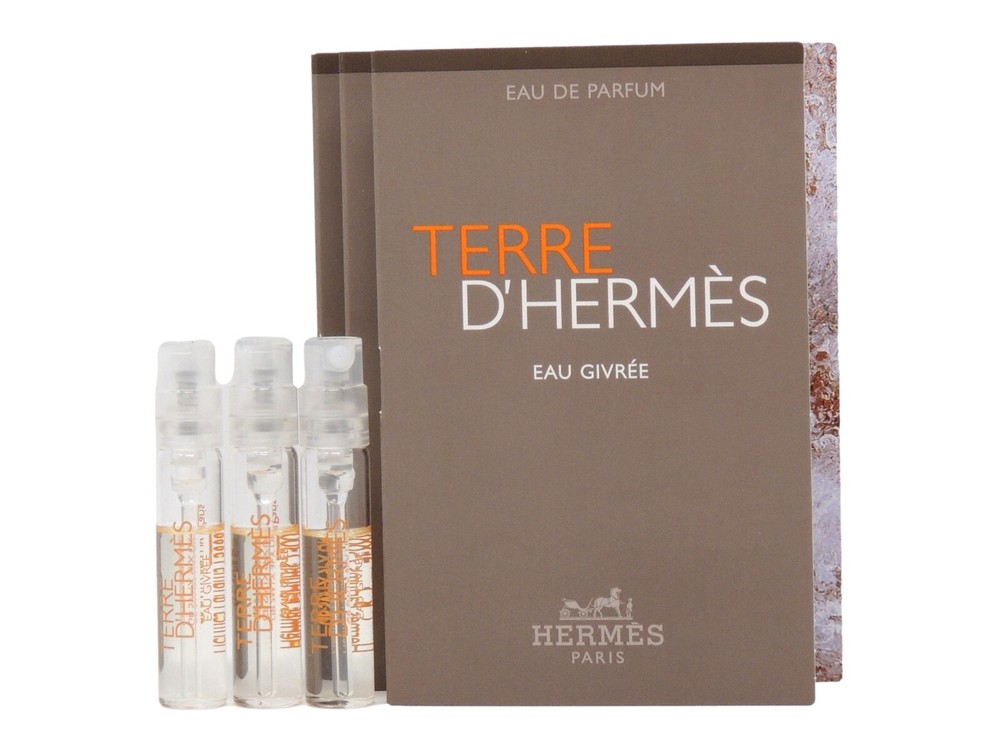 HERMES TERRE D’HERMES EAU GIVREE EDP 2.0ml .06fl oz x 3 COLOGNE SPRAY SAMPLES