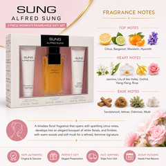 Sung Alfred Sung Women 3 Piece Gift Set EDT 3.4 oz Body Lotion Shower Gel New