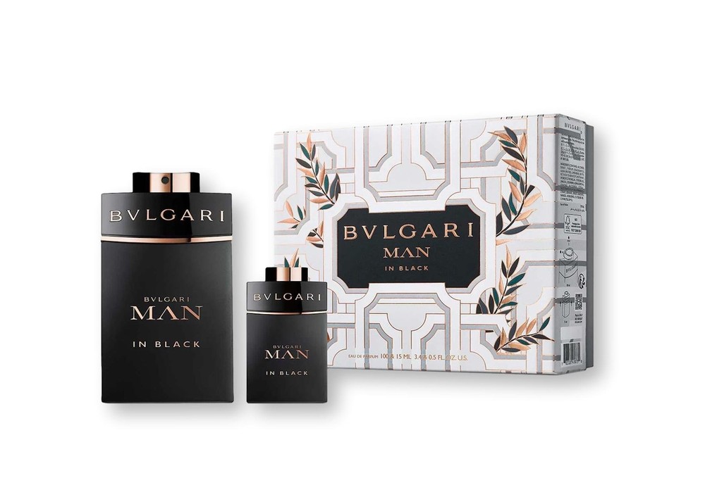 Bvlgari Man in Black 3.0 oz EDP spray mens cologne+ 0.5 oz EDP Gift Set NIB…