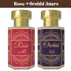 Rose & Orchid Attar Combo | Alcohol-Free Perfume Oil | Floral & Soft Elegant 6ml