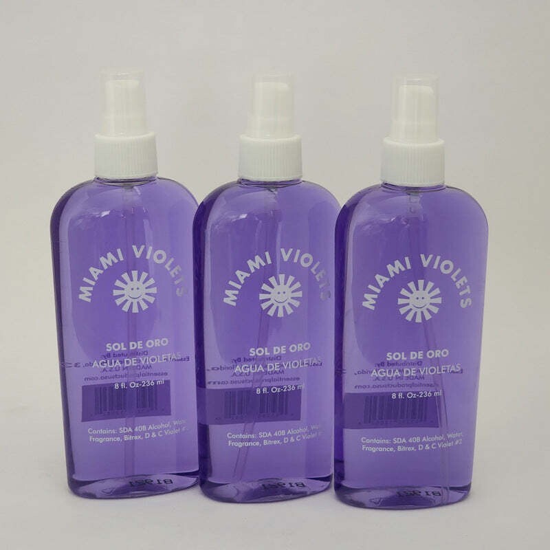 Sol de Oro Agua de Violetas Miami Violets Cologne 8 fl oz – Lot of 3