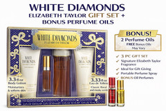 White Diamonds LADIES 4Pc Gift Set Perfume + 2 Free Oils Elizabeth Taylor