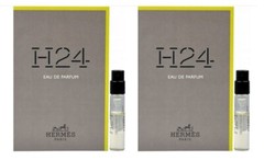 2 Vial Sample H24 by HERMES for Men 0.06 oz 2 ml Eau de Parfum Spray NEW ON CARD