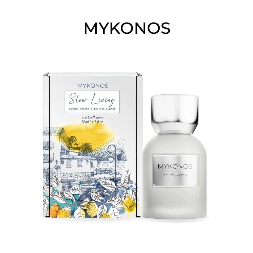 Mykonos Slow Living Extrait de Parfum 50ml Citrus Woody Fresh Unisex Perfume